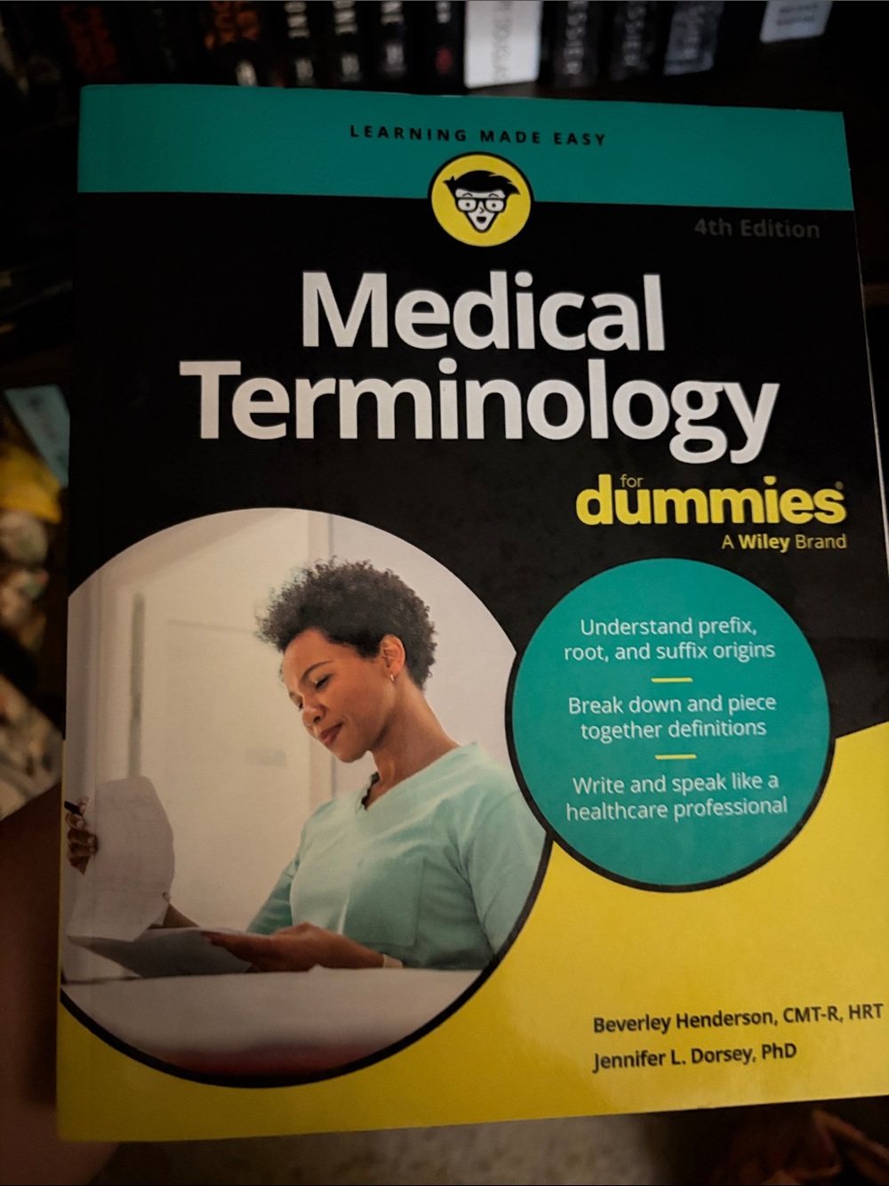 Medical Terminology for Dummies - Black, Teal & Yellow Cover
